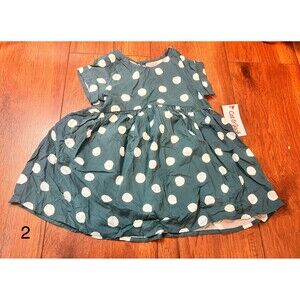 green poka dot dress 2t toddler nwt cat & jack girls